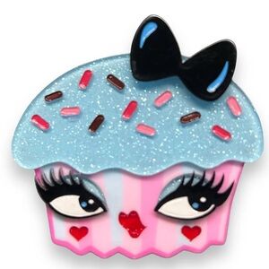 New”Cupcake Cutie Brooch by Miss Fluff x Lipstick & Chrome”